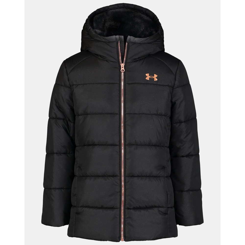 Under Armour UA Kids Willow ColdGear Black Faux Fur Lined Parka Puffer Jacket XL